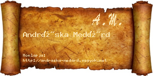 Andráska Medárd névjegykártya